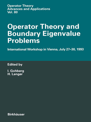 cover image of Operator Theory and Boundary Eigenvalue Problems